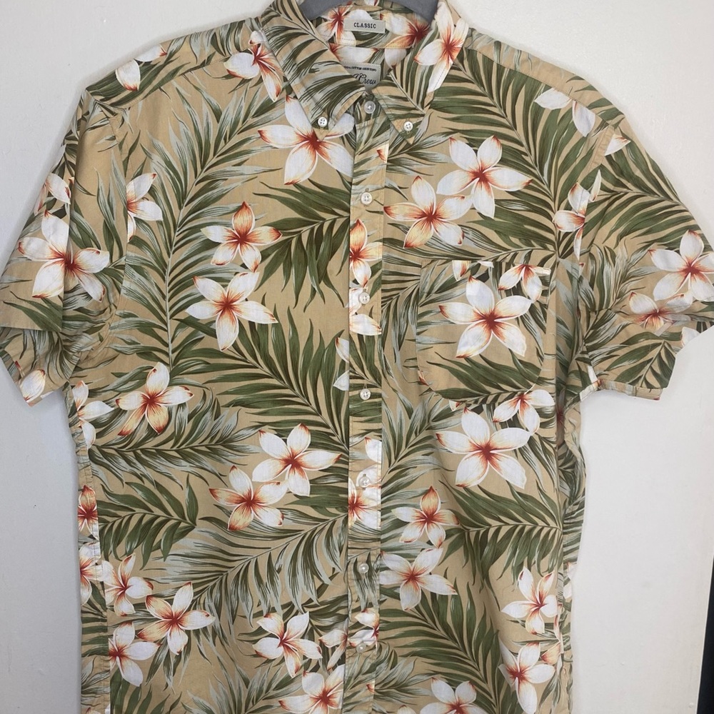 J.Crew Short-sleeve Secret Wash cotton poplin shirt Beige Classic M